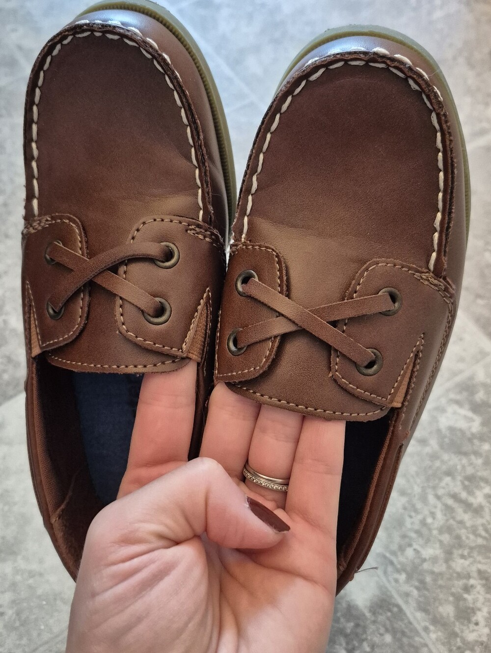 Carter's Boys Kids Brown Leather Boat Shoes Size 1M Eur 32